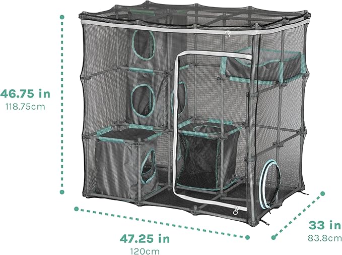 Kitty City Outdoor Catio Furniture and Play Kits for Cats, Outdoor Mega Kit