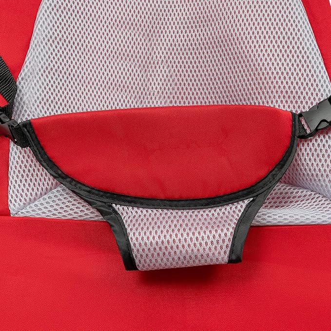 Pet Rocking Chair Solid Color Breathable Dog Bed Chair Portable Foldable Dog Cat Chair for Small Pets Weighing Less Than 33.07 lbs, 3 Levels Adjustable Height, Washable&Removable (Red)