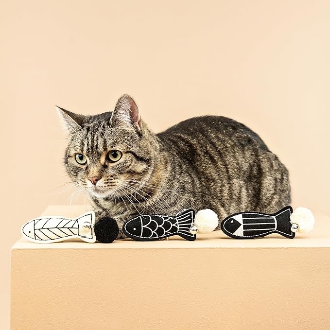 Fringe Studio, Off THE Scales Durable Cotton Canvas Cat Toy, 3PCS Set, PetShop Collection (904028)