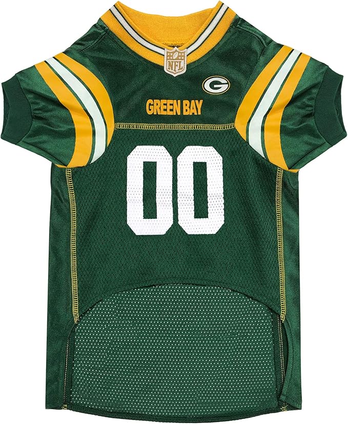 NFL Green Bay Packers Dog Jersey, Size: X-Large. Best Football Jersey Costume for Dogs & Cats. Licensed Jersey Shirt