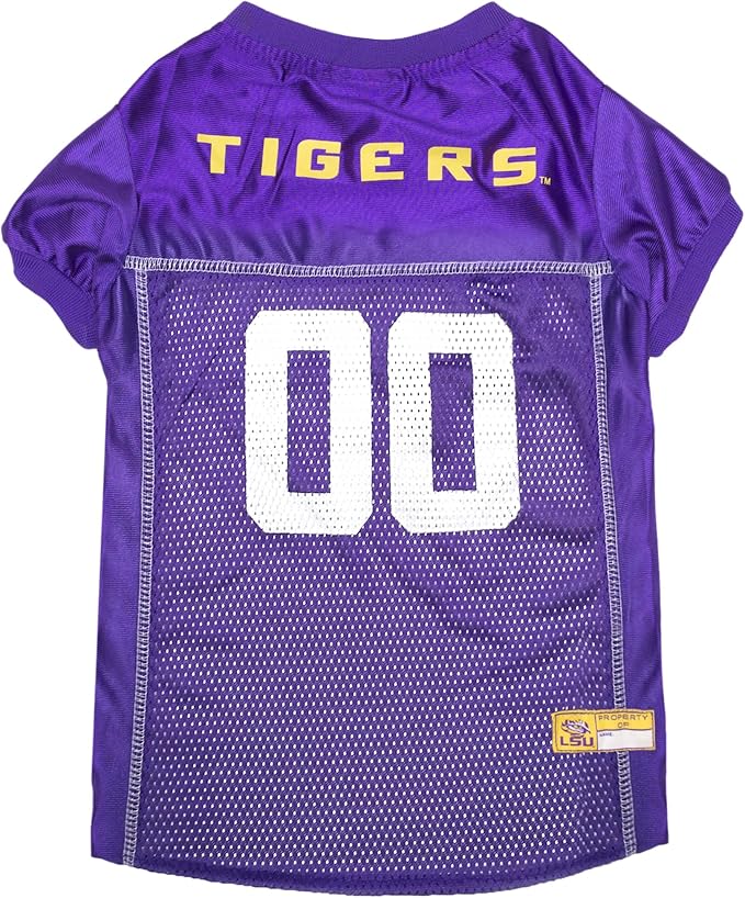 Pets First NCAA College LSU Tigers Mesh Jersey for DOGS & CATS, XX-Large. Licensed Dog Jersey with your Favorite Football/Basketball College Team