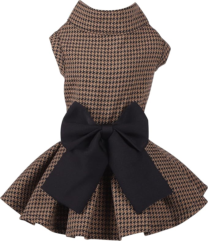Pet Dresses for Small Dogs Cats Girl, Cute Princess Bowknot Dress Puppy Shirt All Weather Skirt Clothes Cat Apparel for Birthday Wedding Party Holiday (X-Small, Yellow&Black)