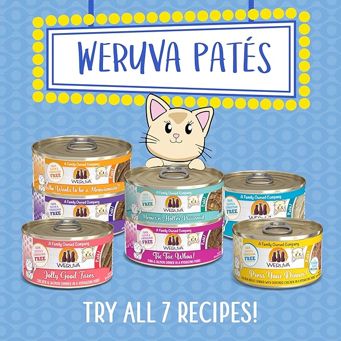 Weruva Wet Cat Food, Press Your Dinner with Chicken Pate, 10oz Can, Pack of 12