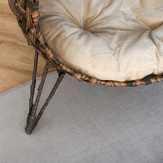 PawHut 20.5" Weaved Cat Bed, Elevated Hand-Woven Braided Banana Leaf Kitten House Condo with Cushion, Brown