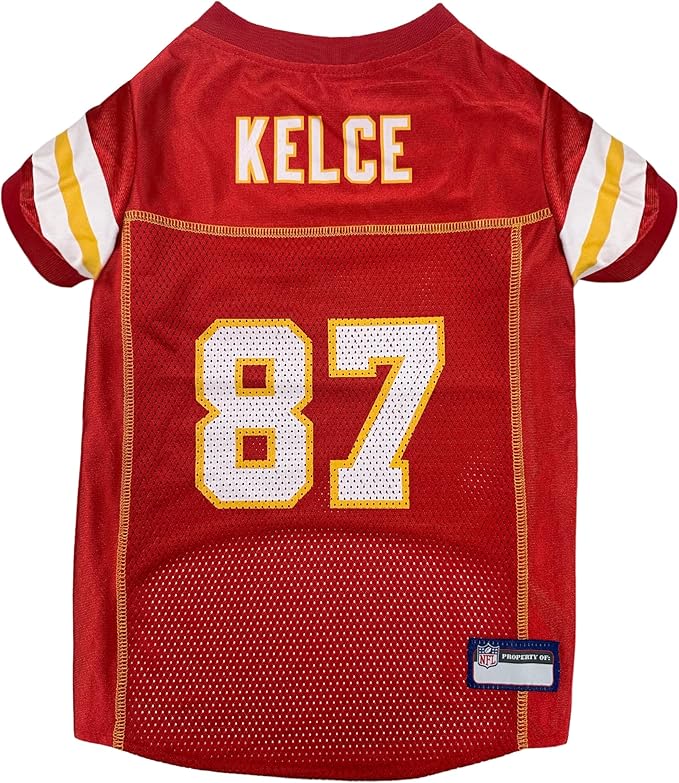 NFLPA Travis Kelce PET Jersey, NFL Dog Shirt, Size Small, Kansas City Chiefs Mesh Jersey for Dogs
