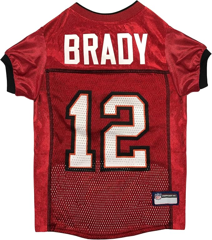 NFLPA Tom Brady PET Jersey, NFL Dog Shirt, Size Large, Tampa Bay Buccaneers Mesh Jersey for Dogs