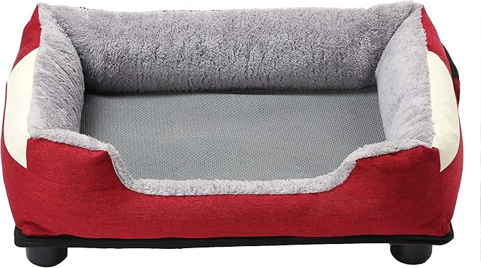 Pet Life ® 'Dream Smart' Innovative Electronic Heating and Cooling Touch-Activated Raised Cat and Dog Bed with Built-in Fan