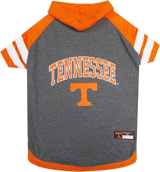 NCAA Tennessee Volunteers Hoodie for Dogs & Cats, Medium Collegiate Licensed Dog Hoody Tee Shirt. Sports Hoody T-Shirt for Pets. College Sporty Dog Hoodie Shirt.