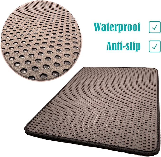 HTTMT- (20x15.7 inch) Pet Supplies Cats Litter & Housebreaking 40X50 Brown Cat litter Mat Double Layer Pad Trapper Folding Pad EVA Foam Rubber