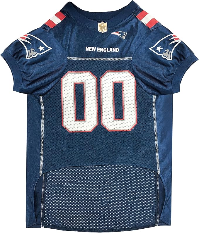 Pets First NFL New England Patriots Dog Jersey, Size Medium, Football Shirt Costume for Pet, Dog Sports T-Shirt, NFL Team Clothing for Cats, Licensed Pet Apparel Available in 7 Sizes and 32 Teams