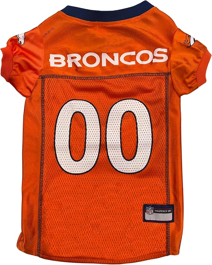Pets First NFL Denver Broncos Dog Jersey, Size X-Small, Football Shirt Costume for Pet, Dog Sports T-Shirt, NFL Team Clothing for Cats, Licensed Pet Apparel Available in 7 Sizes and 32 Teams