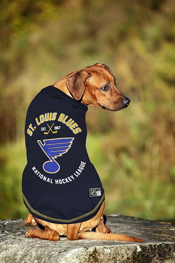 NHL St.Louis Blues Tee Shirt for Dogs & Cats, Small. - Are You A Hockey Fan? Let Your Pet Be An NHL Fan Too!
