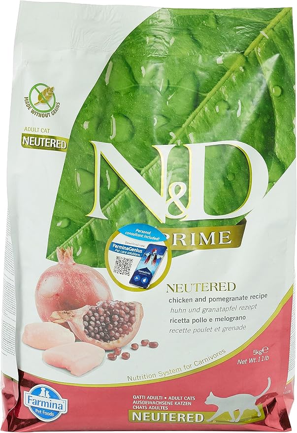 FARMINA N&D GF Chicken and Pomegranate Neutured Cat - 11 LB Bag