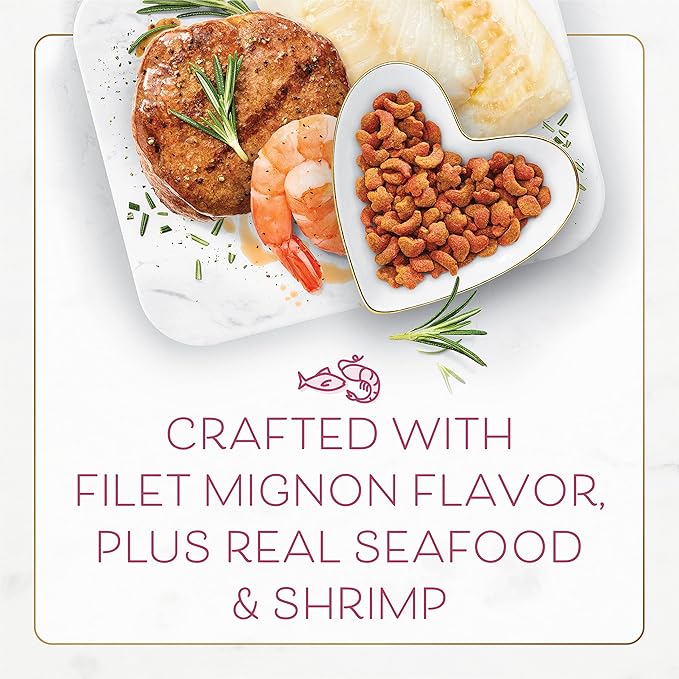 Fancy Feast Purina Dry Cat Food, Filet Mignon Flavor with Real Seafood & Shrimp, Gourmet Cat Food with Added Vitamins & Minerals, 16 OZ Resealable Bag (Pack of 1)