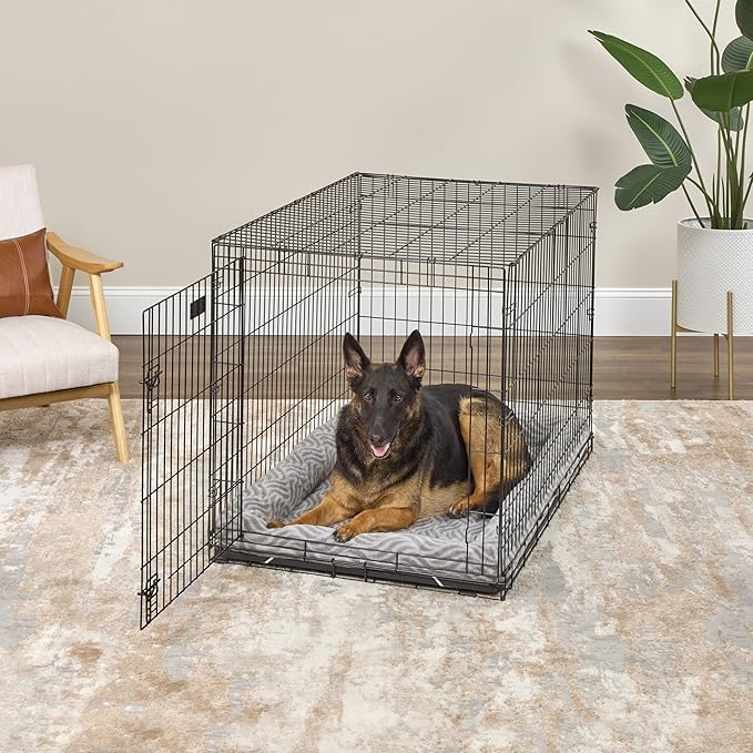 MidWest Homes for Pets QuiteTime Deluxe Wave Bolster Bed for Extra Large Dogs; Easily Machine Wash and Dry; Gray; 48"; 40248-WVGY