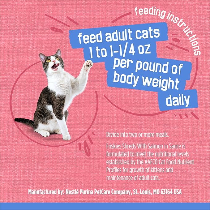 Purina Friskies Shreds With Salmon in Sauce Wet Cat Food - (Pack of 24) 5.5 oz. Cans