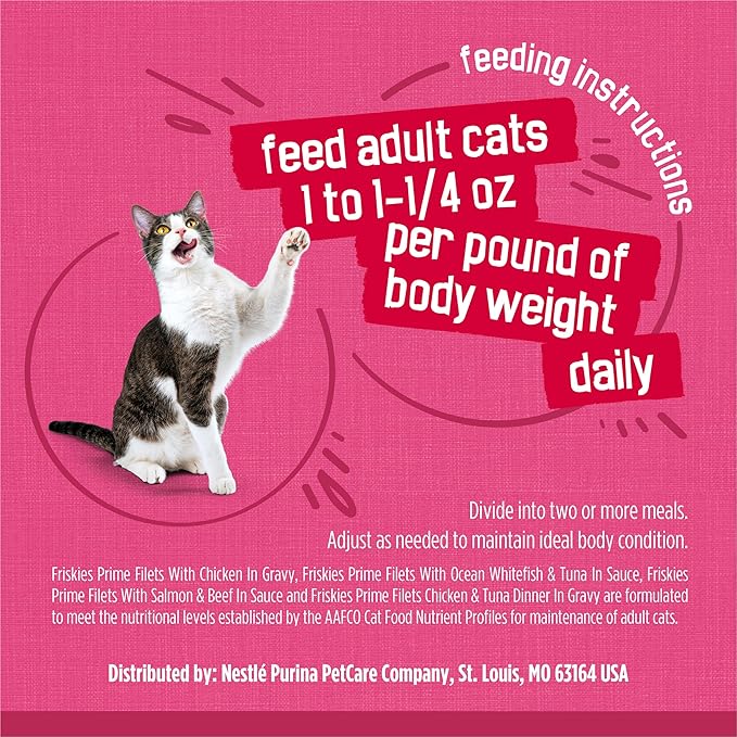 Purina Friskies Gravy Wet Cat Food Variety Pack, Surfin’ and Turfin’ Prime Filets Favorites - 48 ct. Can