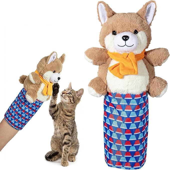 Cat Wrestling Glove Toy | Karate Kitty Puppet with Built-in Catnip - Interactive Karate Kitty Cat Toy Puppet for Safe Play, Exercise & Bonding with Cats