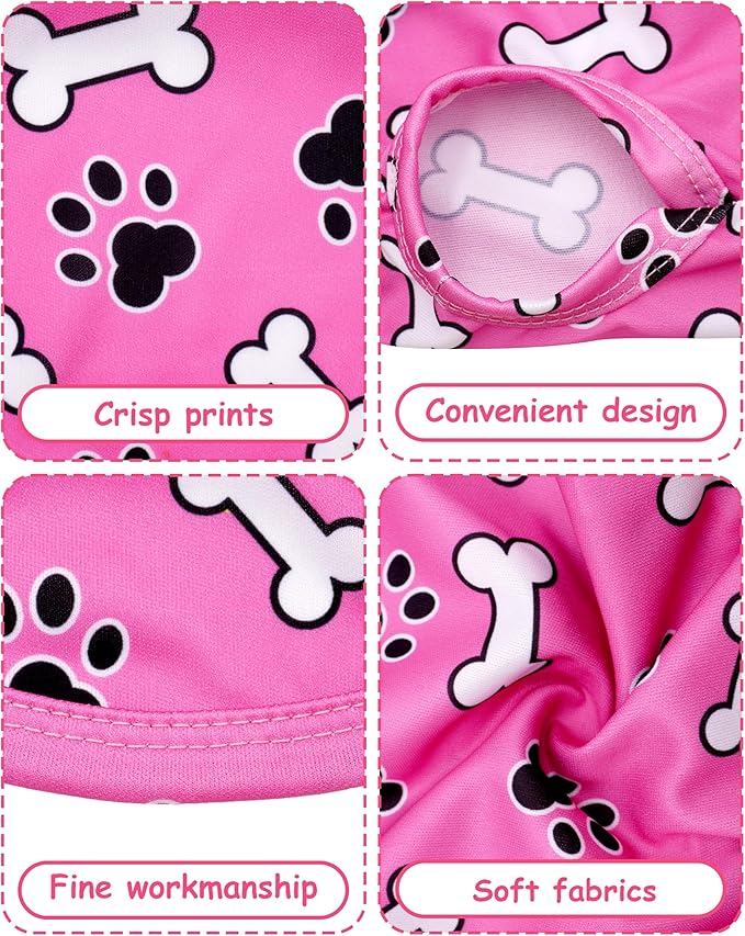 PET SHOW 4 Pack Paw Bone Printed Dog Clothes Shirts Soft Dog Vest Lightweight Sleeveless Cats Doggies T-Shirts Puppies Tank Top Tee Cat Clothes for Small Medium Dogs White Black Pink Blue M