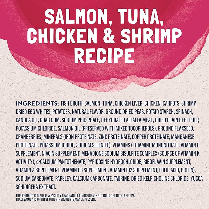 Natural Balance Original Ultra Platefulls Indoor Adult Grain Free Wet Cat Food, Salmon, Tune, Chicken & Shrimp Recipe, 3 Ounce Pouch (Pack of 24)