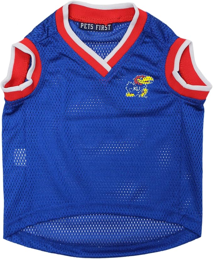 Pets First KU-4020-LG Kansas Basketball Jersey, multi, one size