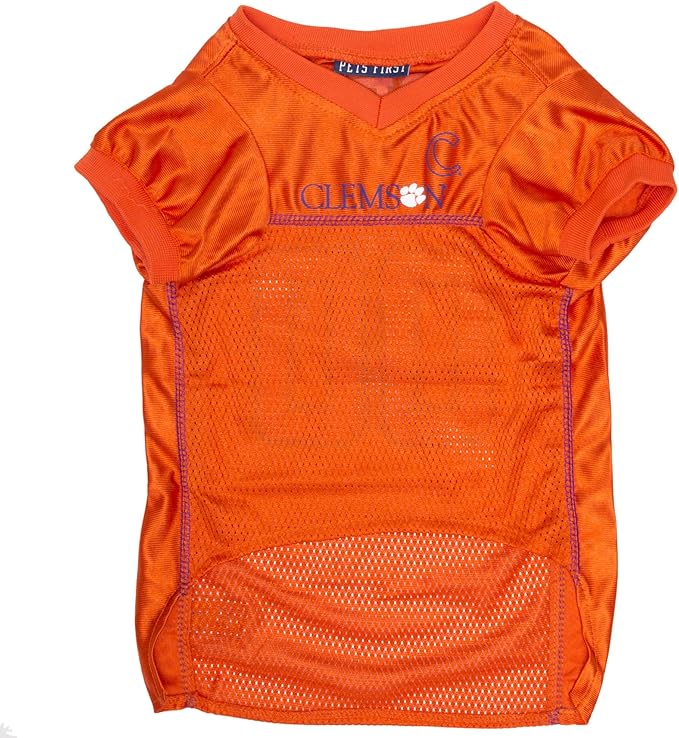 NCAA College Clemson Tigers Mesh Jersey for Dogs & Cats, X-Large. Licensed Big Dog Jersey with Your Favorite Football/Basketball College Team (Pack of 2)
