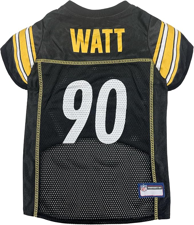 NFLPA TJ WATT PET Jersey, NFL Dog Shirt, Size Small, Pittsburgh Steelers Mesh Jersey for Dogs