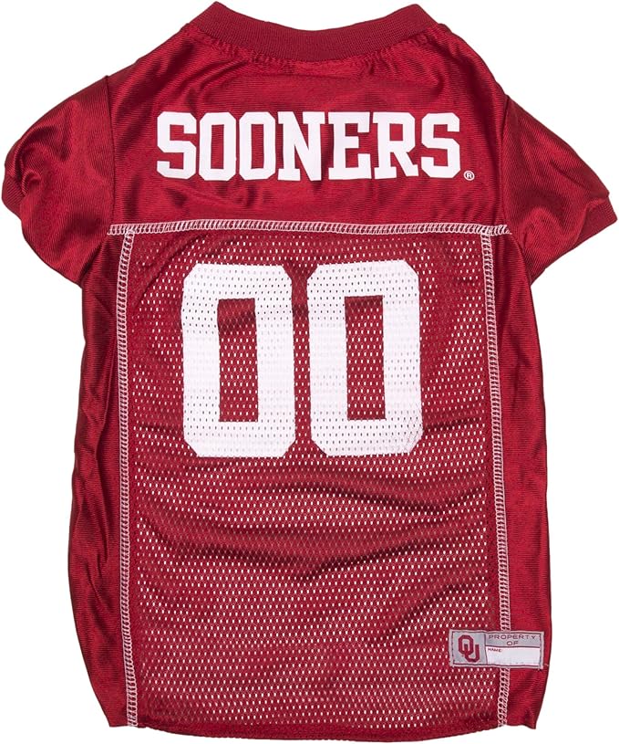 Pets First NCAA College Oklahoma Sooners Mesh Jersey for DOGS & CATS, Medium. Licensed Dog Jersey with your Favorite Football/Basketball College Team