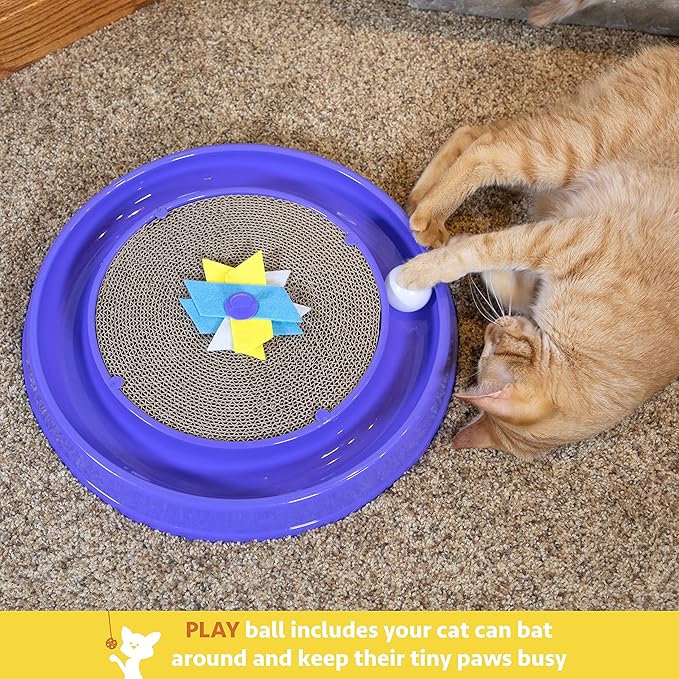 Kitty City Cat Scratchers - Cat Scratching Pad & Ball Track Scratcher