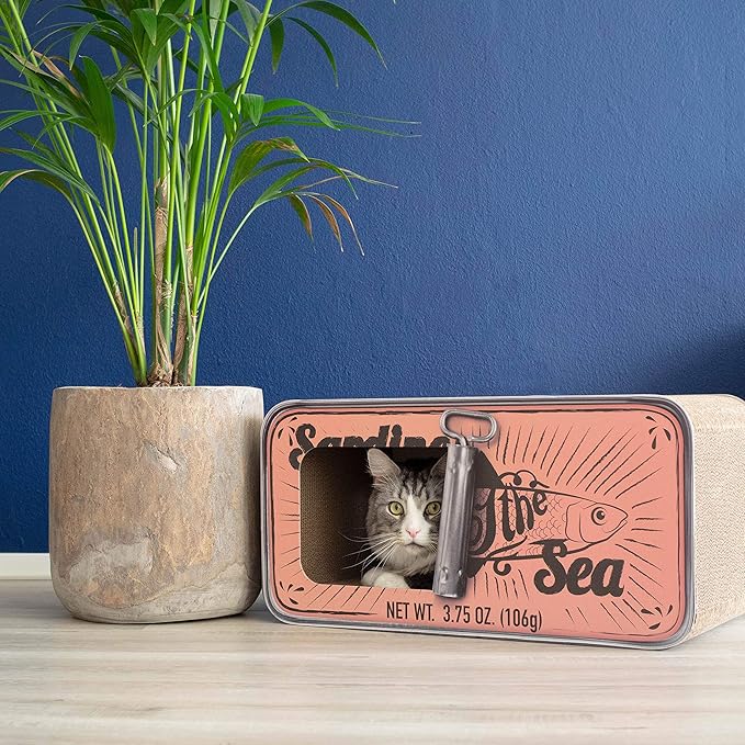 District 70 Sardine Cardboard Cat Scratcher, 60 x 30 x 30 cm, Pink