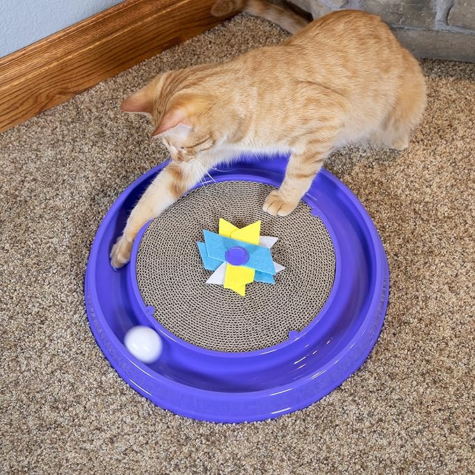 Kitty City Cat Scratchers - Cat Scratching Pad & Ball Track Scratcher