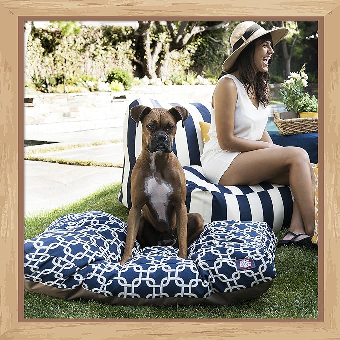 Gray Links Small Rectangle Indoor Outdoor Pet Dog Bed With Removable Washable Cover By Majestic Pet Products