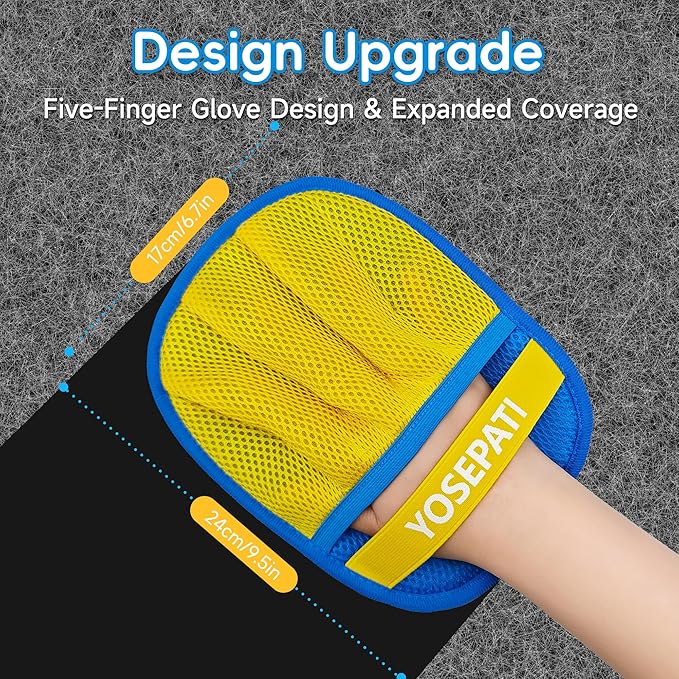 Pet Hair Removal Glove, Five-Finger Magic Brush Electrostatic Mitt, Pet Hair Remover Tool for Dog & Cat, Reusable Pet Hair Gloves Pet Grooming Needs, Fur Remover for Couch, Clothing & Carpet